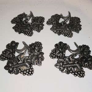 set of 4 Rosemount Pewter wine glass stemware accents